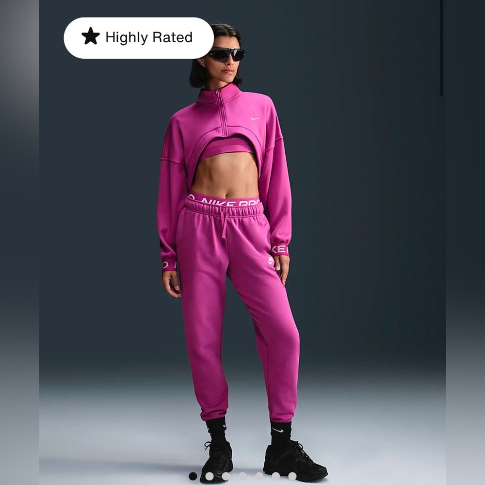 Nike Sportswear Club Fleece Women's Mid-Rise Joggers in Hot Fuchsia/White NEW